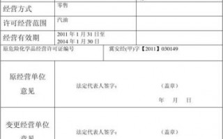 危化品经营许可证变更申请表-危化品经营范围变更