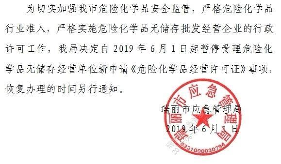 暂停审批危化品经营 暂停审批危化品经营的通知-第2张图片-(义乌市荷淮网络科技工作室)