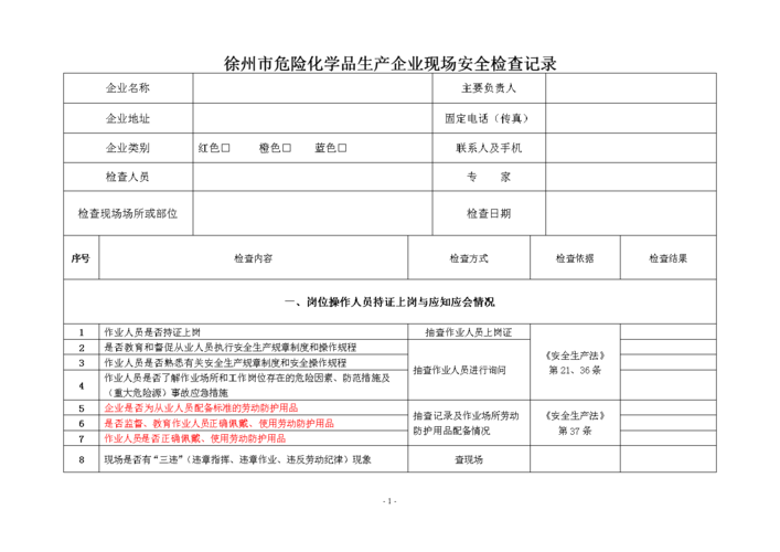 危化品生产经营企业检查 危化品生产经营企业检查内容-第2张图片-(义乌市荷淮网络科技工作室)